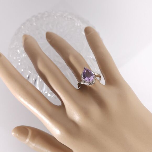 Amethyst Pear 2.5 Carat Ring Size 7 - Picture 13 of 13